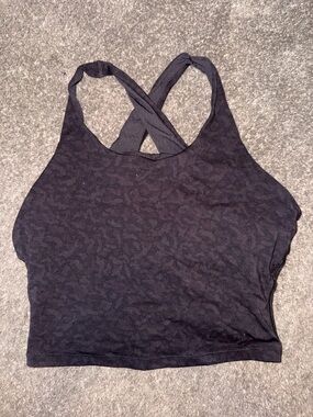 Cropped Crossback Sports Bra Tank - Black